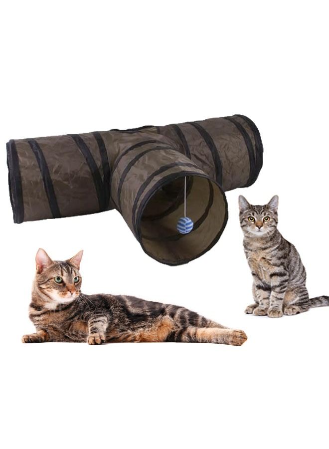 T-shaped pet tunnel 3-way folding interactive tunnel for indoor use - Image 1