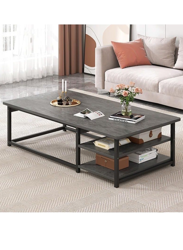 JOMILA Coffee Table Living Room Furniture Minimalist Design Multi-Functional Table Marble Pattern Moore Stone - Image 4