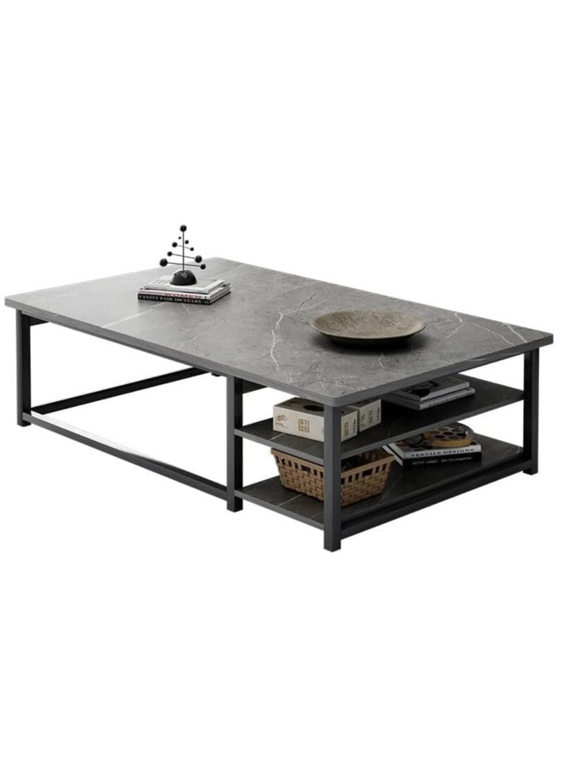 JOMILA Coffee Table Living Room Furniture Minimalist Design Multi-Functional Table Marble Pattern Moore Stone - Image 1