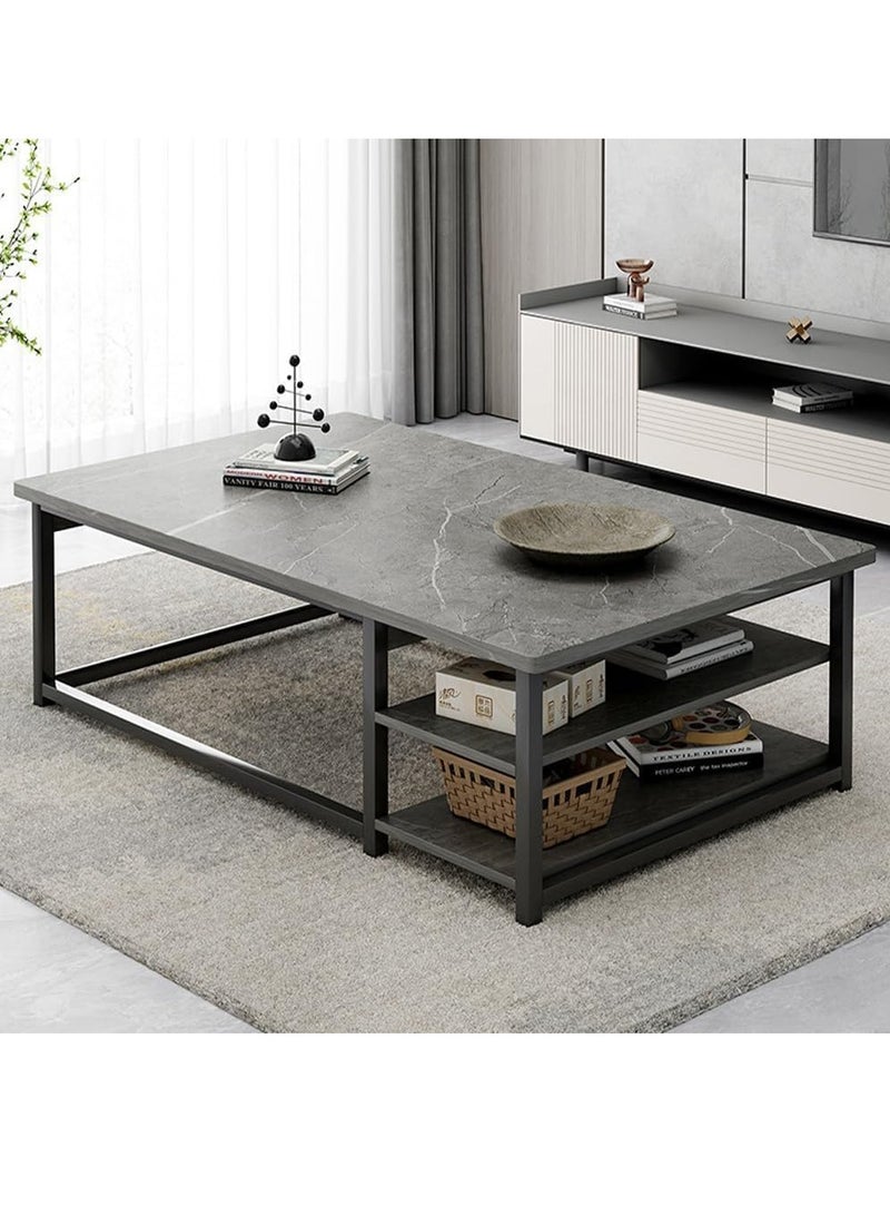 JOMILA Coffee Table Living Room Furniture Minimalist Design Multi-Functional Table Marble Pattern Moore Stone - Image 2