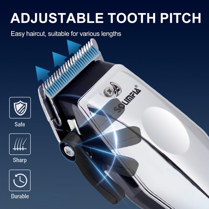 SOLIMPIA HT675 Salon Series Professional Digital Display Cordless Hair Clipper Electric Hair Cutter Kit Wireless Hair Grooming Trimmers Set Liion Battery 1000mAh 180 minutes Runtime Blue - Image 3