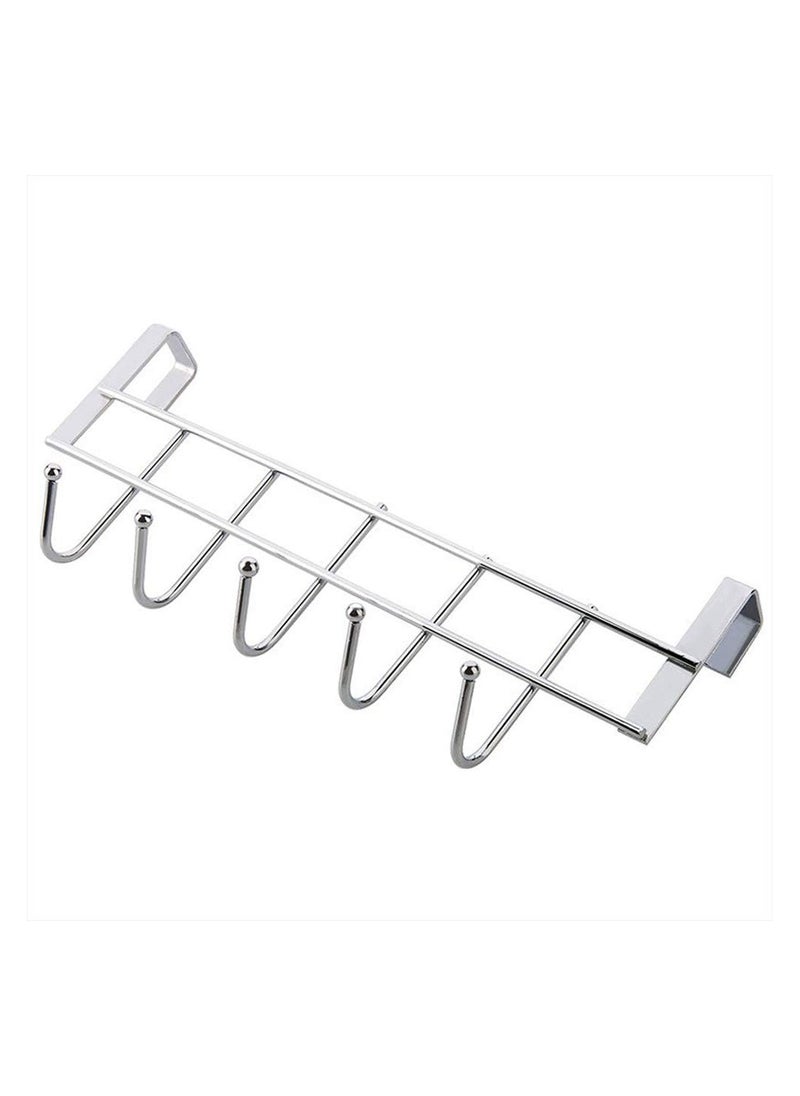 Generic 5-Hook Organizer Rack Chrome Finish Hooks Kitchen Cabinet Clothes Home Storage Hanger Bathroom Towel Door Hooks 