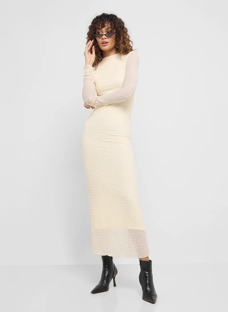 VERO MODA Textured Long Sleeve Dress