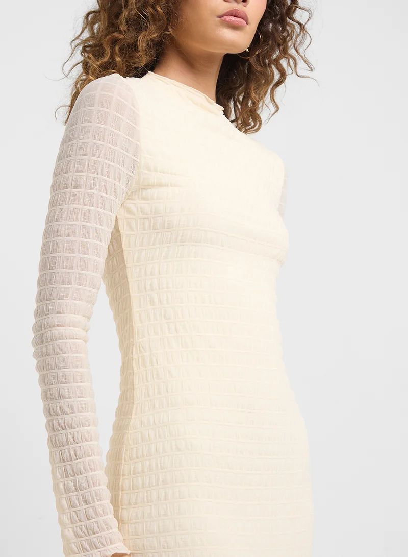 VERO MODA Textured Long Sleeve Dress