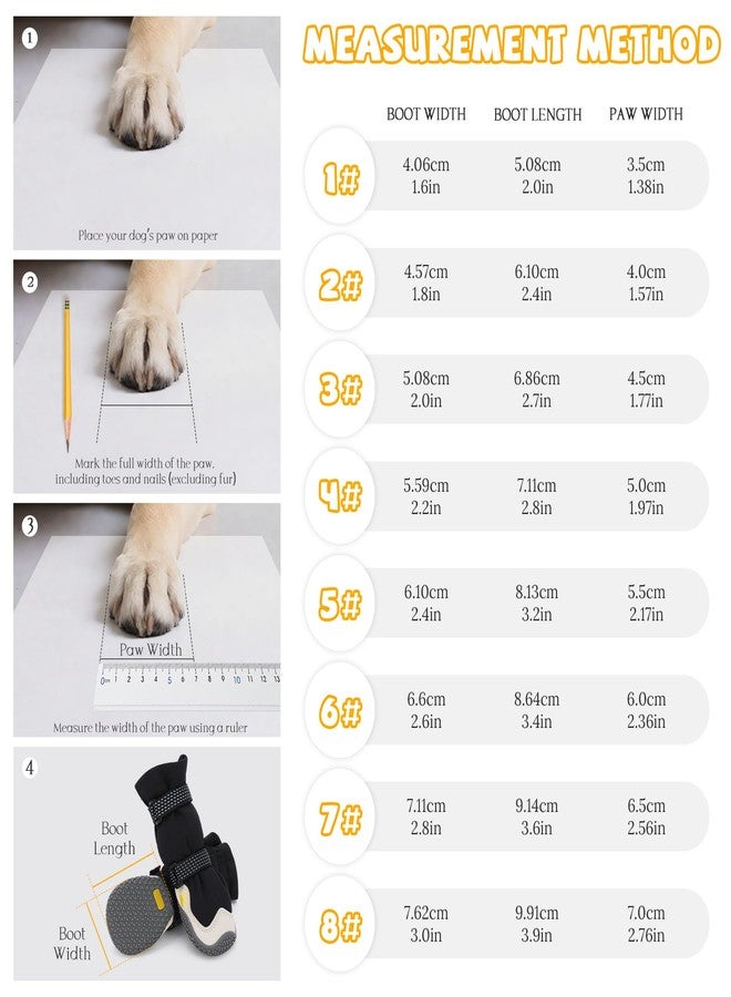 Fecialy Dog Shoes for Medium Large Dogs Winter Dog Snow Boots Anti-Slip Dog Boots & Paw Protectors Warm Wool Snow Booties with Reflective for Hiking 4Pcs,Size 3 - Image 2