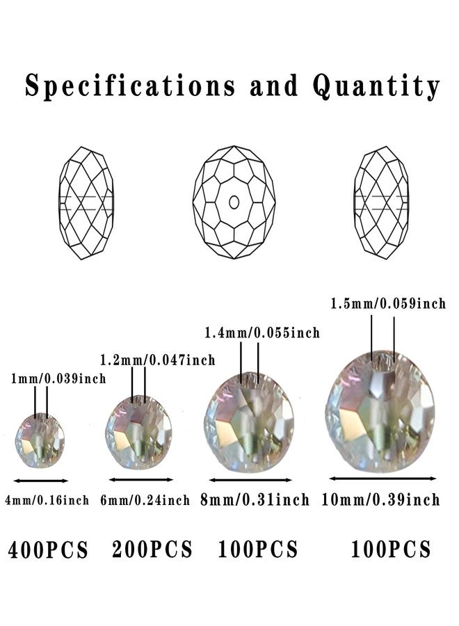 Laopottbeads 800Pcs 4/6/8/10mm Crystal Glass Beads for Jewelry Making Beads for Bracelets Necklace Pendants Making Supplies(Silver Champagne) - Image 3