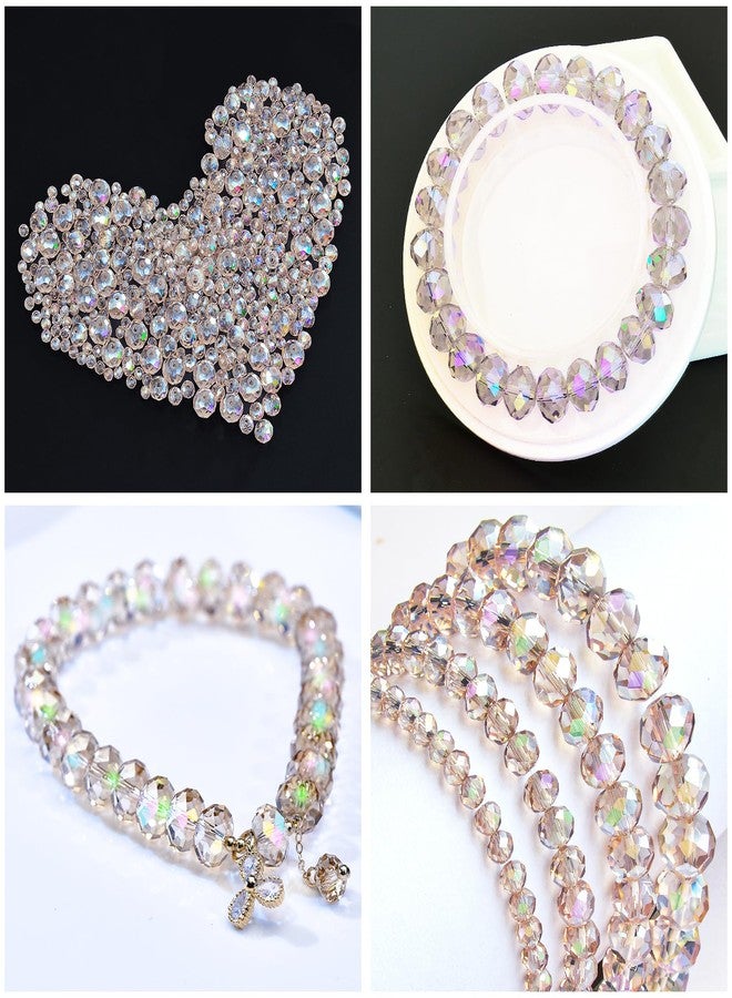Laopottbeads 800Pcs 4/6/8/10mm Crystal Glass Beads for Jewelry Making Beads for Bracelets Necklace Pendants Making Supplies(Silver Champagne) - Image 5
