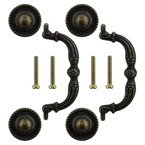 BDS-HOME 2pack 3" Bronze Vintage Pulls Handles Antique Decorative Drawer Knobs Pulls for Cabinet Handles, Dresser, Cupboard, Wardrobe - Image 3