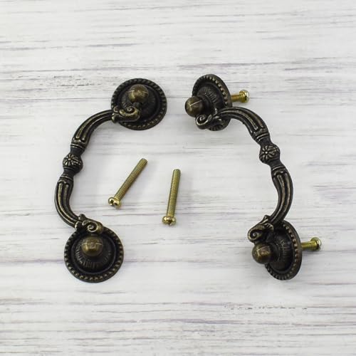 BDS-HOME 2pack 3" Bronze Vintage Pulls Handles Antique Decorative Drawer Knobs Pulls for Cabinet Handles, Dresser, Cupboard, Wardrobe - Image 5