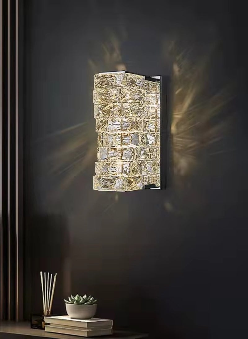 Target LED Crystal Wall Light Silver 26X12cm - Image 1