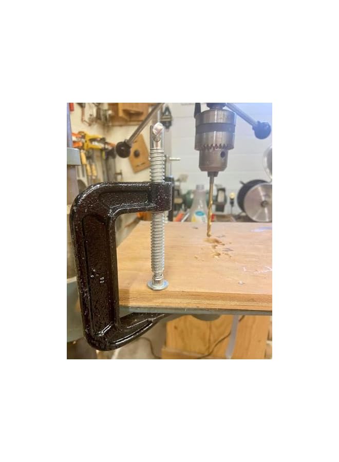 PROMASS 4PCS 4 Inch C-Clamp, Industrial Strength, Heavy Duty Steel C Clamp Set, Iron C Clamps, Cast Iron Frame Sliding T-Handlefor Woodworking, Welding, Building Blue Collar Tools, Stability Massive Clamps - Image 5