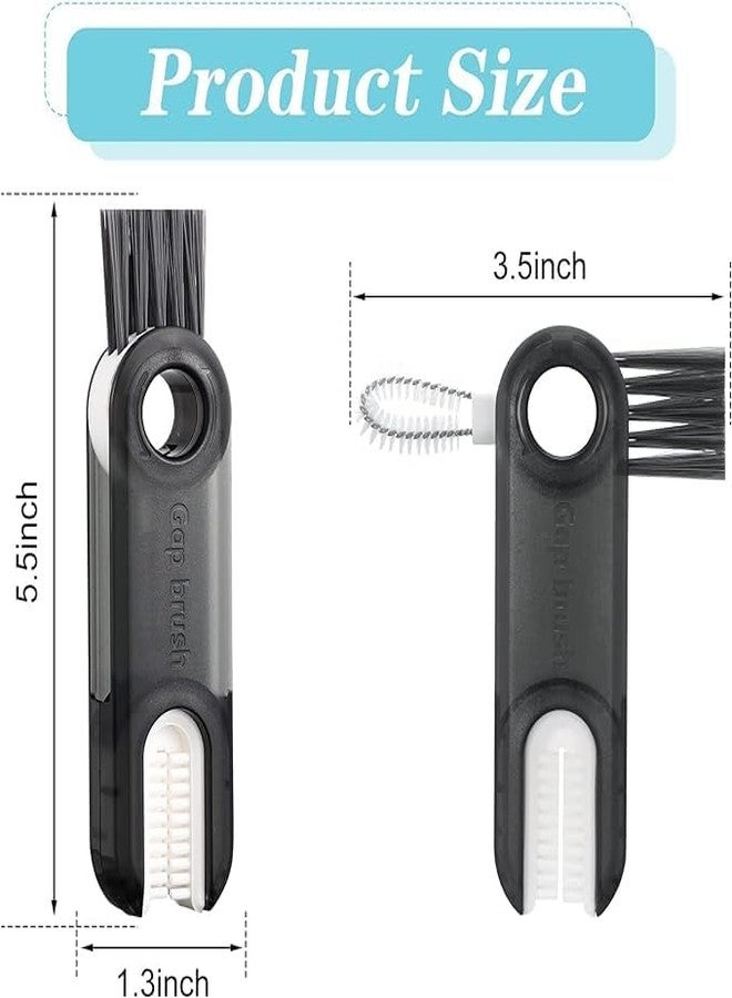 SANWALSA (Pack of 2) 3 in 1 Multifunctional Cleaning Brush, Lid Gap Cleaning Brush Used for Water Bottle, Straw, Window, Crevice, Groove, Keyboards etc.(Multicolor) - Image 3