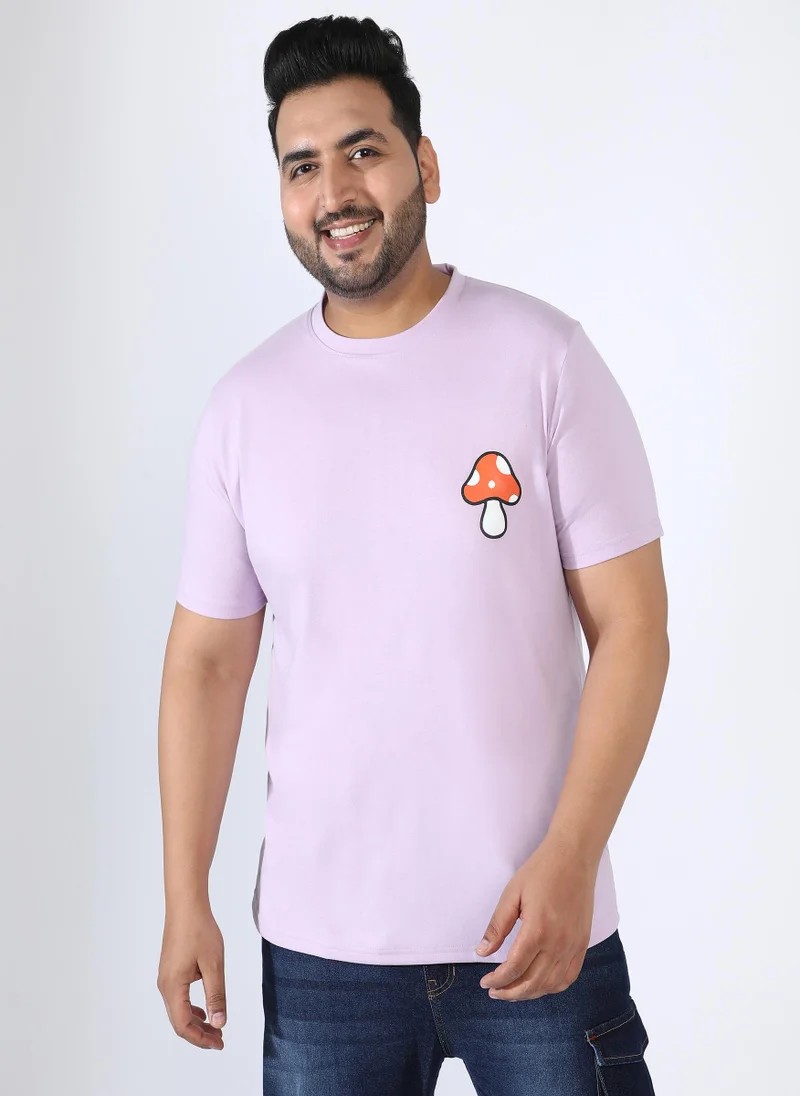 Instafab Plus Men's Lavender Mushroom Peace T-Shirt