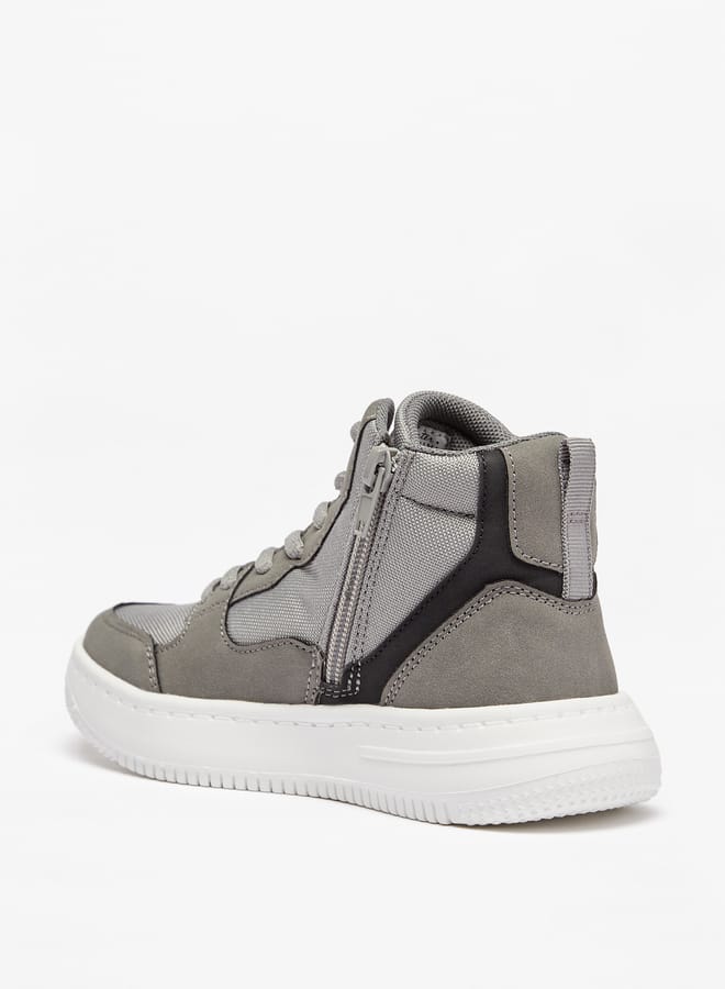 Mister Duchini Boys Panelled High Top Sneakers with Zip Closure  - Image 3