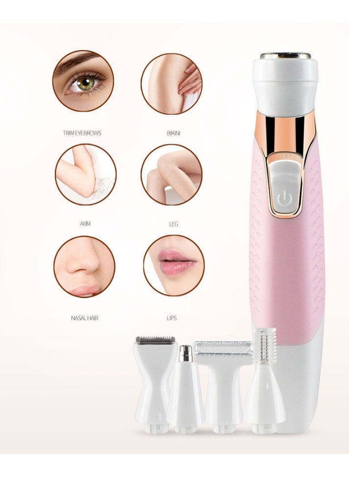 5-in-1 Multi-Functional Waterproof Electric Hair Remover – Lipstick-Shaped Eyebrow Trimmer and Razor for Women - Image 3