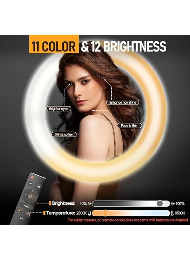 Large 18 Inch LED Ring Light (65W) - Ultra-Wide Illumination, Adjustable 3200-5500K - Professional Lighting for Camera Photography, YouTube & Makeup - Image 3