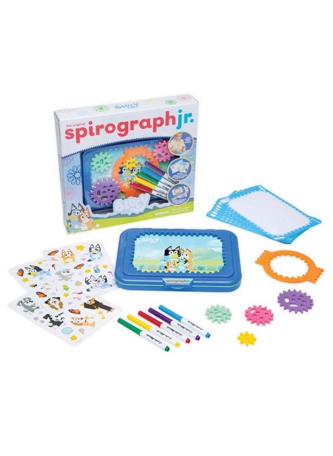 Spirograph Jr Bluey Toys - Toddler Arts And Crafts, Drawing Art Kit, Toddler Activities, Bluey Stickers, Drawing Pad, Jumbo Gears, Washable Markers, Unleash Your Child Inner Artist, Ages 3+  - Image 1
