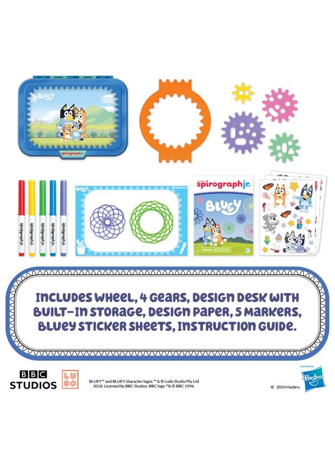 Spirograph Jr Bluey Toys - Toddler Arts And Crafts, Drawing Art Kit, Toddler Activities, Bluey Stickers, Drawing Pad, Jumbo Gears, Washable Markers, Unleash Your Child Inner Artist, Ages 3+  - Image 2
