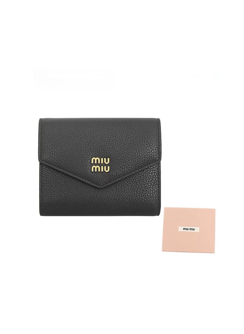 Miu Miu Women Wallet Small Wallets Credit Card Holder Ladies Wallets with Coins Pocket - Black  - Image 1