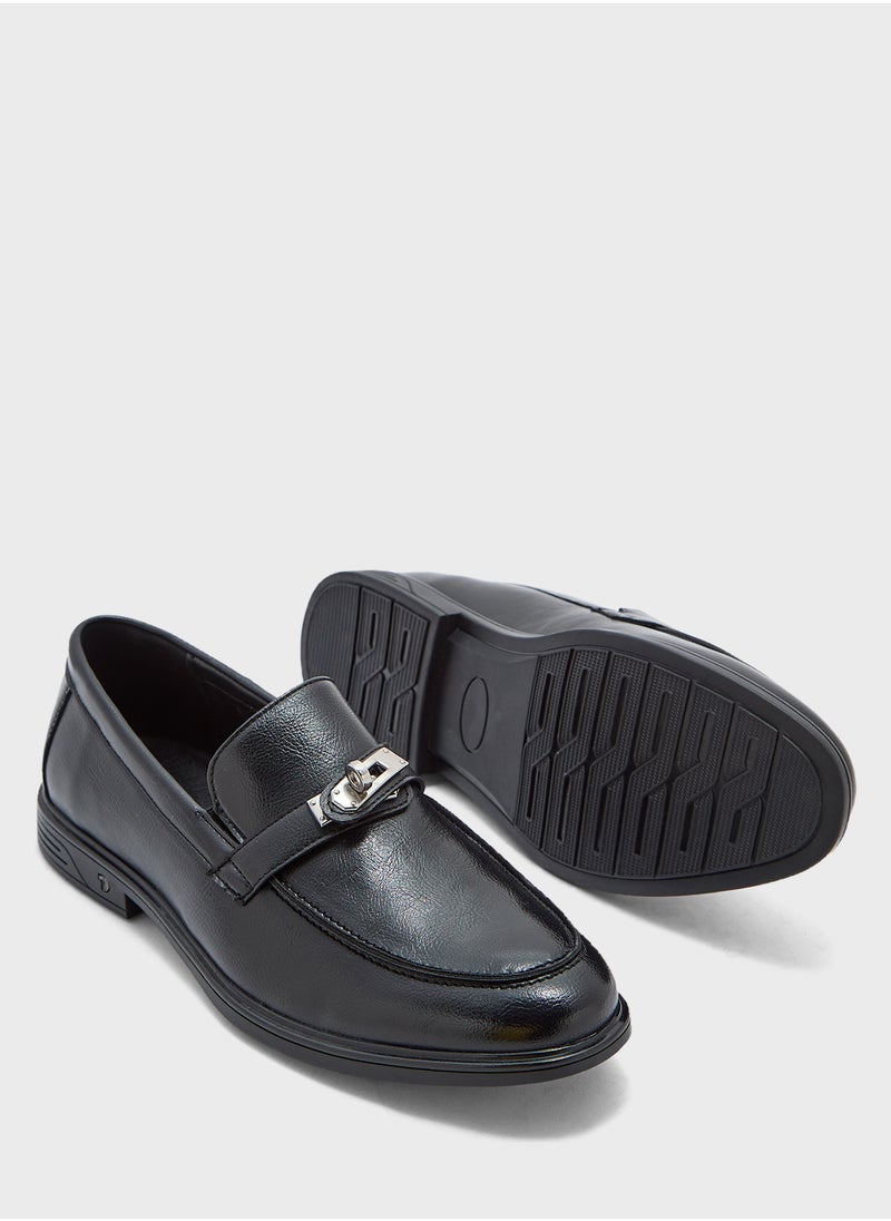 Robert Wood Buckle Detail Formal Loafers  - Image 3