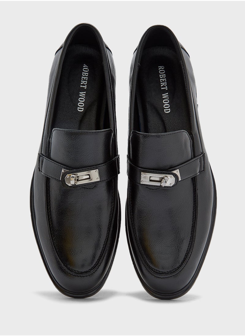 Robert Wood Buckle Detail Formal Loafers  - Image 4