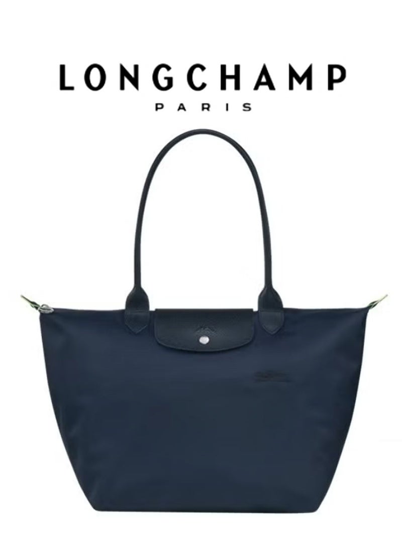 لونج شامب المرأة الكلاسيكية أزياء متعددة الاستخدامات حقيبة يد كبيرة حقيبة تسوق حقيبة الكتف حقيبة يد الأزرق الداكن - Image 1