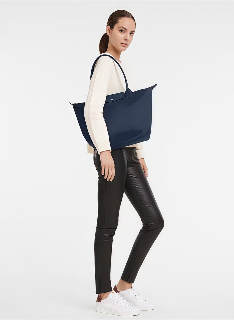 لونج شامب المرأة الكلاسيكية أزياء متعددة الاستخدامات حقيبة يد كبيرة حقيبة تسوق حقيبة الكتف حقيبة يد الأزرق الداكن - Image 2