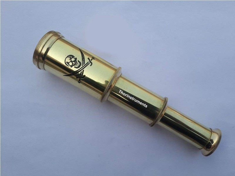THOR INSTRUMENTS 6 Solid Brass Handheld Telescope New - Nautical Pirate Spy Glass Rustic Vintage Home Decor Gifts - Image 2