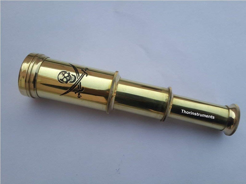 THOR INSTRUMENTS 6 Solid Brass Handheld Telescope New - Nautical Pirate Spy Glass Rustic Vintage Home Decor Gifts - Image 5