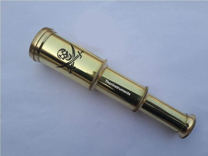 THOR INSTRUMENTS 6 Solid Brass Handheld Telescope New - Nautical Pirate Spy Glass Rustic Vintage Home Decor Gifts - Image 4