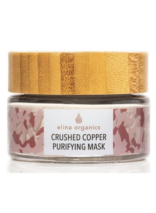Elina Organics Crushed Copper Purifying Mask, 2oz, face mask, copper powder, activated charcoal, kaolin clay, fulvic acid, reduce acne, unclog pores, reduce oily skin, heal skin, organic skincare, all - Image 1