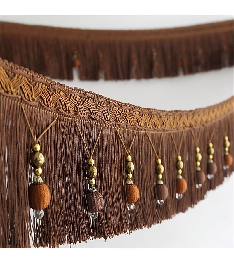 White 70.87 Inch Lace Tassel Fringe Curtain Pendant for Home Decor - Image 2