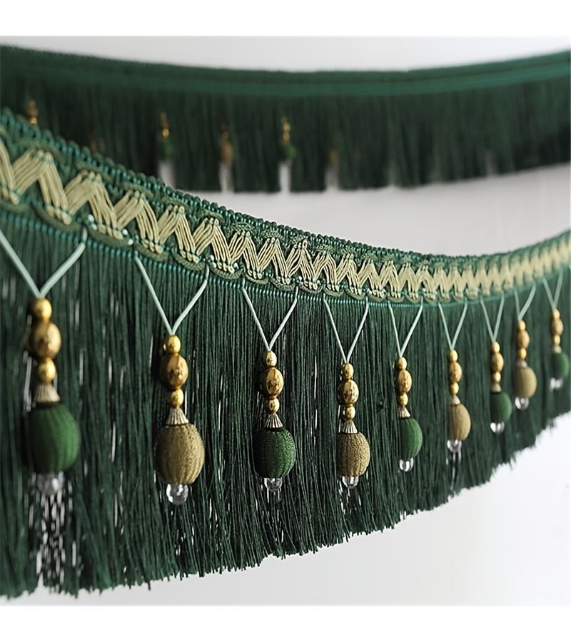 White 70.87 Inch Lace Tassel Fringe Curtain Pendant for Home Decor - Image 1
