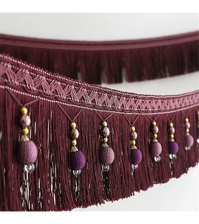 White 70.87 Inch Lace Tassel Fringe Curtain Pendant for Home Decor - Image 4