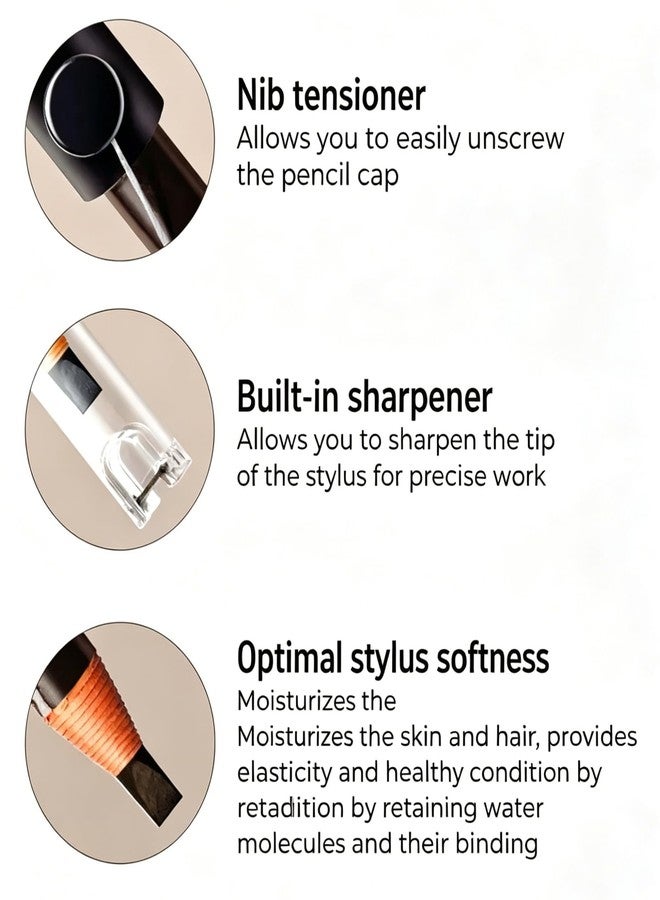 Guapa 5-Pack Pull String Eyebrow Pencil Set with Built-in String Puller, Precise Shaving Tool & Brow Brushes, Easy One-Finger Peel Design, Natural Long-Lasting Eyebrows (Set 3 - Black) - Image 3
