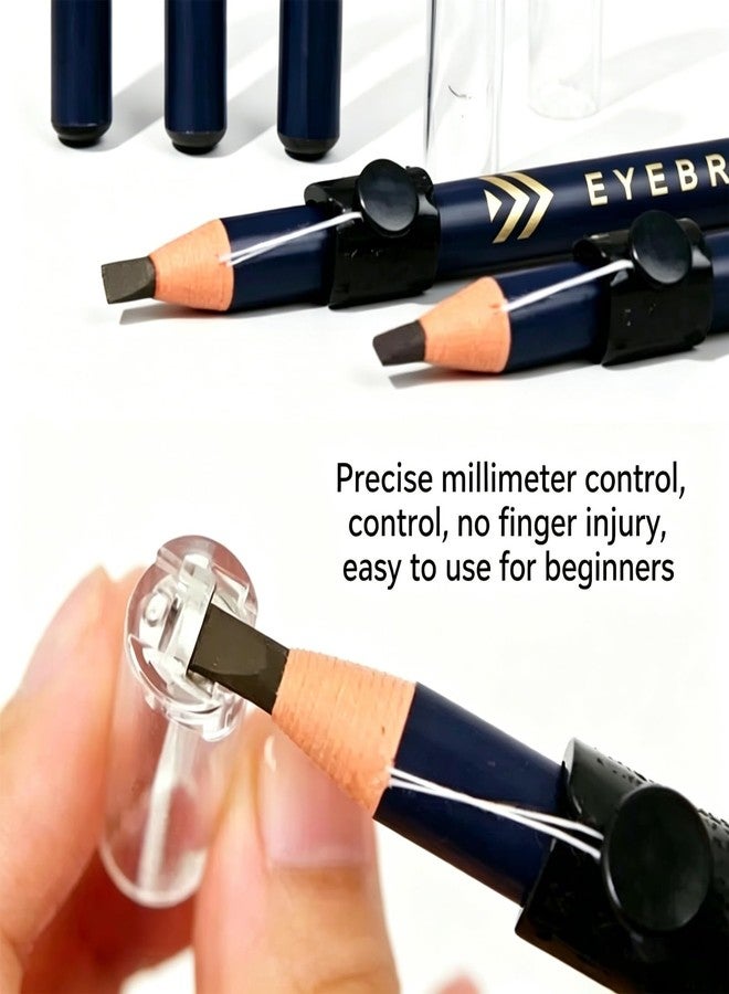Guapa 5-Pack Pull String Eyebrow Pencil Set with Built-in String Puller, Precise Shaving Tool & Brow Brushes, Easy One-Finger Peel Design, Natural Long-Lasting Eyebrows (Set 3 - Black) - Image 4
