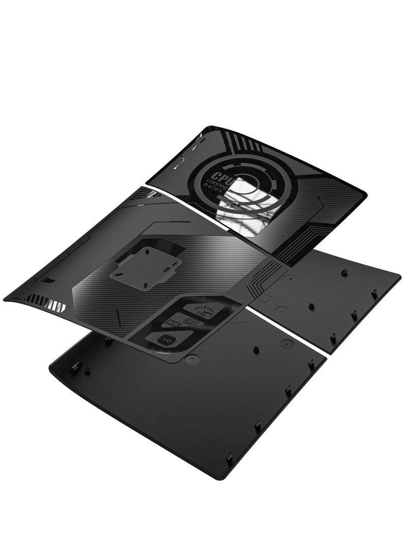 فلاشهوك غطاء بديل لجهاز PS5 Slim (إصدار القرص/الإصدار الرقمي) - مادة خفيفة الوزن ومتينة من مادة الكمبيوتر، سهلة التركيب، تصميم أسود أنيق  - Image 1