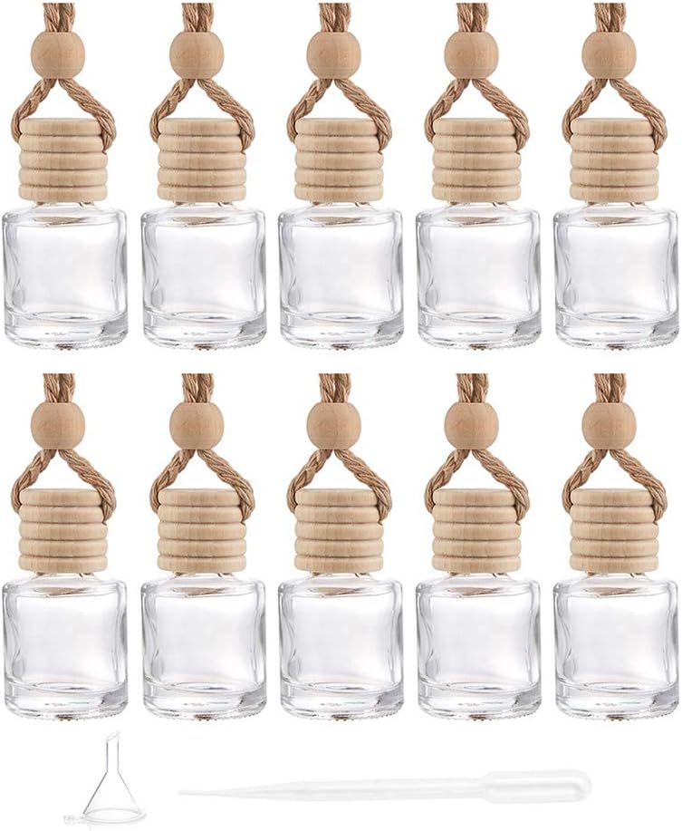 glasstore 10 عبوات معطر هواء زجاجية معلقة للسيارة - Image 1