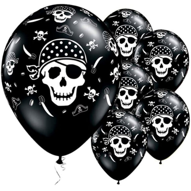 Evisha White Skull Print Balloons, Halloween Props,New Year Party, Pirate Theme Party, Adult Party Supplies,Party Prop (Pack of 50) Balloons - Image 3