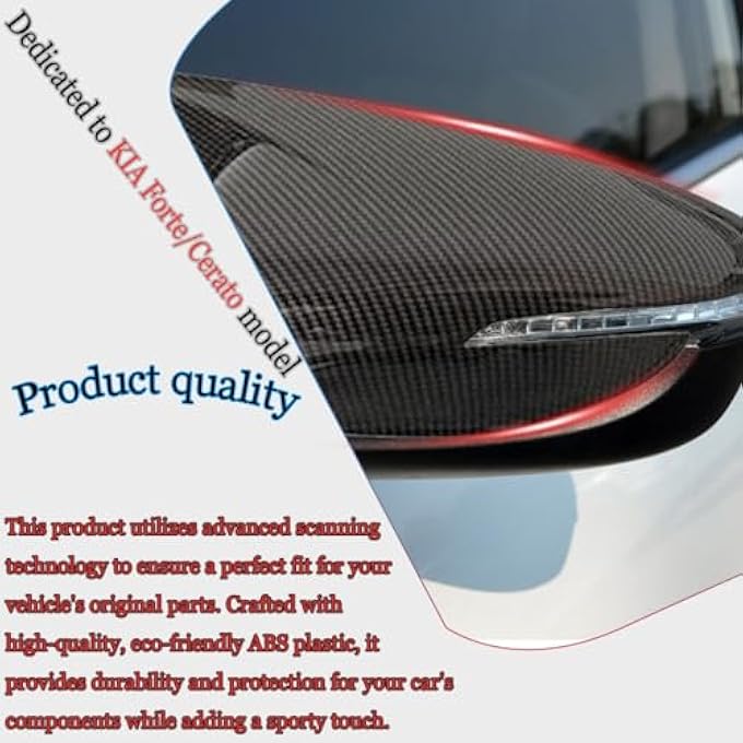 rayihni Rearview Mirror CoverFor Kia ForteK3Cerato 2014 2015 2016 2017 2018 Turn Signal HousingSports Rear View Mirror Cover Accessories Carbon Fiber - Image 5