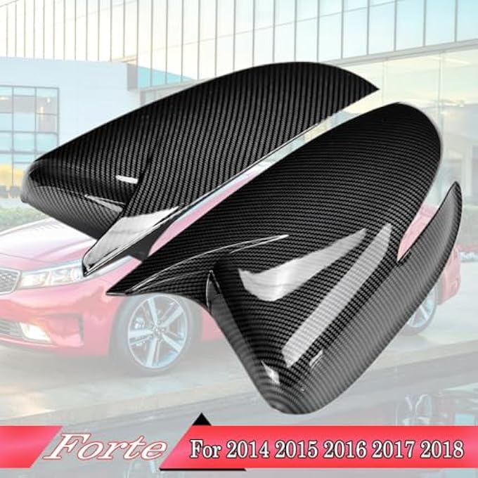 rayihni Rearview Mirror CoverFor Kia ForteK3Cerato 2014 2015 2016 2017 2018 Turn Signal HousingSports Rear View Mirror Cover Accessories Carbon Fiber - Image 3