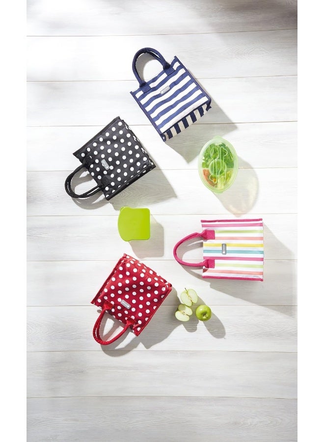 KitchenCraft We Love Summer Nautical-Striped Tote Cool Bag, Fabric, Navy Blue/White, 7 Litre - Image 1