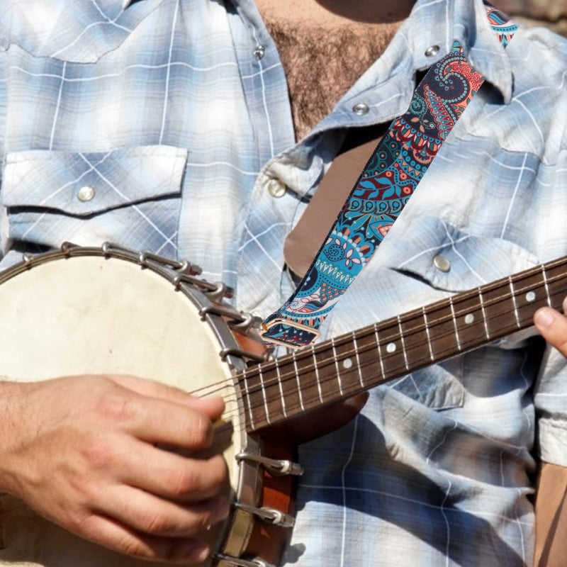 Retro Floral Pattern Banjo Strap Banjo Shoulder Strap Banjo Belt - Image 2