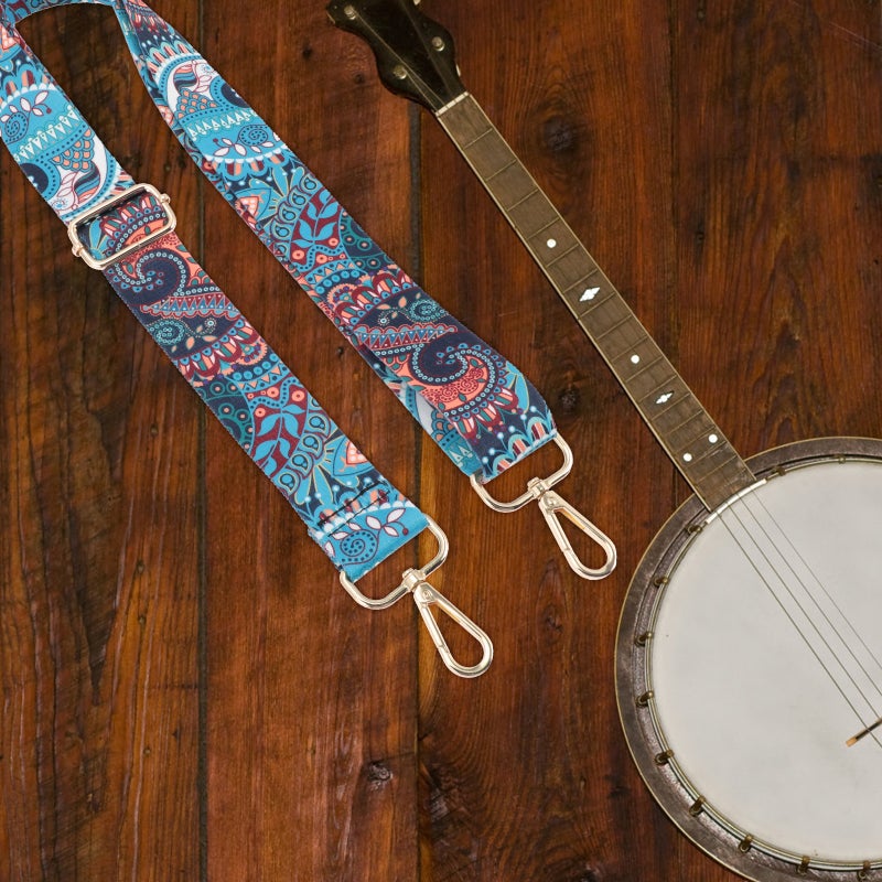 Retro Floral Pattern Banjo Strap Banjo Shoulder Strap Banjo Belt - Image 4