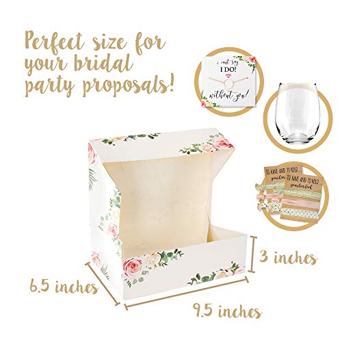 Pop Fizz Designs Bridesmaid Proposal Box Set (10 Pack) 1 Maid of Honor Proposal Box and 9 Will You be My Bridesmaid Boxes I Floral Bridesmaid Box for Bridesmaid Gifts - Image 4