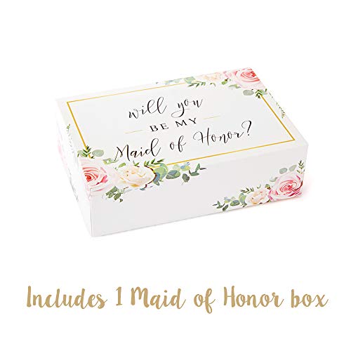 Pop Fizz Designs Bridesmaid Proposal Box Set (10 Pack) 1 Maid of Honor Proposal Box and 9 Will You be My Bridesmaid Boxes I Floral Bridesmaid Box for Bridesmaid Gifts - Image 2