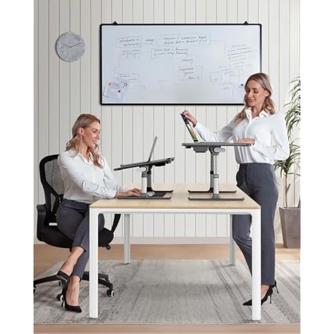 rayihni LAPTOP TRAY, LAPDESK, 3 LIGHT MODES BED DESK, HEIGHT ADJUSTABLE, WITH BOOK STAND, DRAWER, TABLET GROOVE, FOR STUDY, WORK, BREAKFAST,CRAFTING (BLACK 23.6 * 17.7'') - Image 2