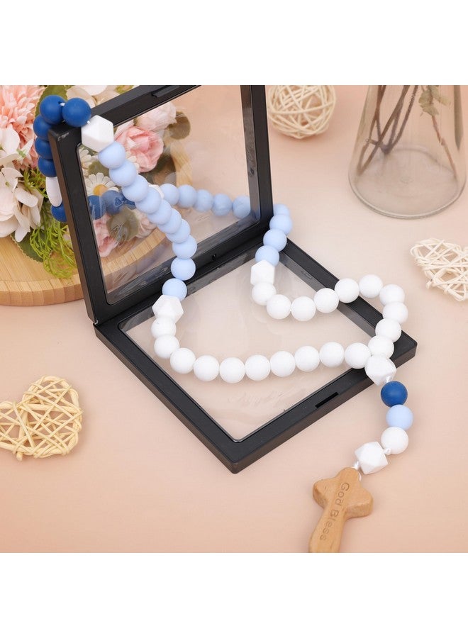 YOUAME Baptism Silicone Rosary - God Bless Kids First Rosary, Baby Shower Baptism Party Supply, Baby Boy 1st Year Silicone Beads Gifts - Image 4