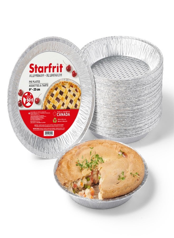 Starfrit 50-Pack 9” Deep Pie Plates (23 cm) - Recyclable - Disposable - Oven & Freezer Safe - Perfect for Baking Pies, Chicken Pot Pies & Quiches - Image 1