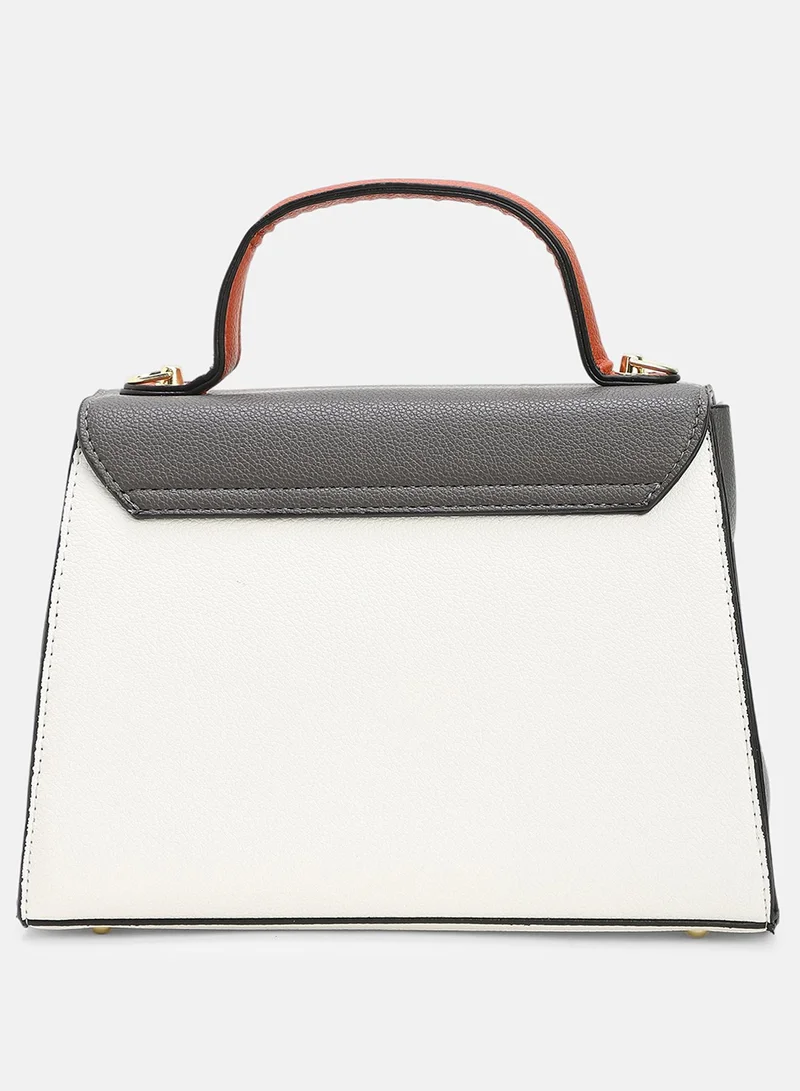 Haute Sauce Colour block Interlock Regular Vegan Leather Hand Bag For Women